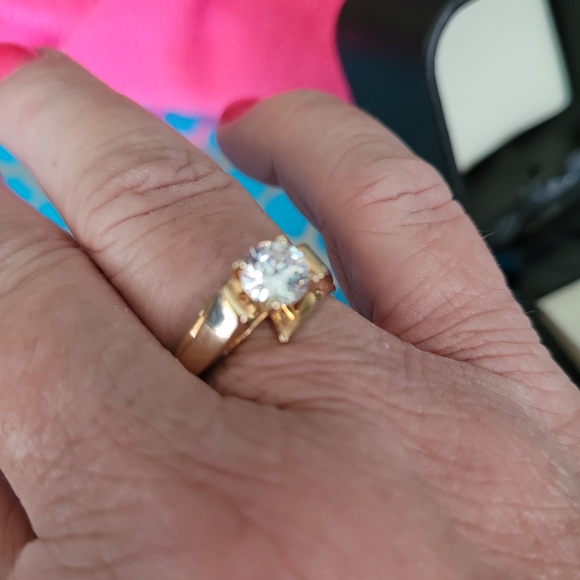 Bridal set 14k solid gold diamonique rings Nwot - Picture 3 of 17